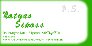 matyas siposs business card
